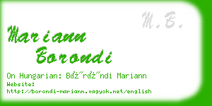 mariann borondi business card