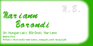 mariann borondi business card